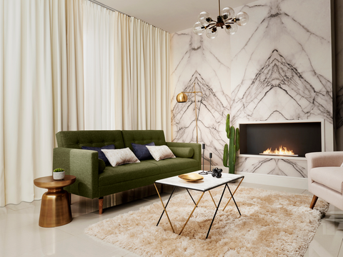 Living room with Clarence Off White curtains, Tetbury Ivory curtains and Lyra Ivory Voile