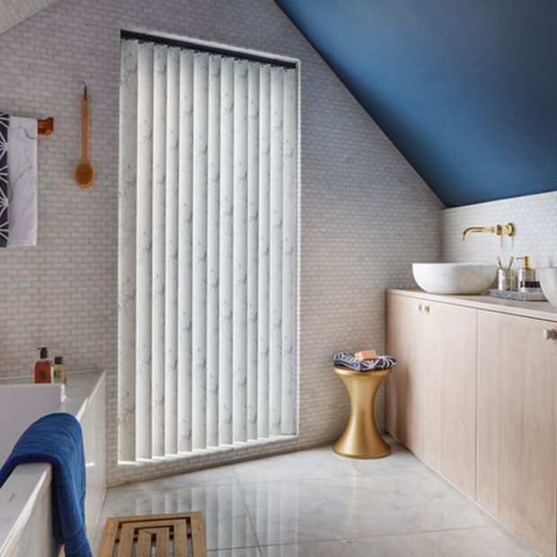 Alessio Darkness Vertical blind in bathroom