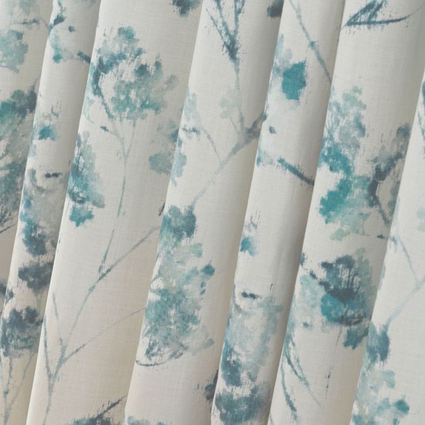 Close up of Haze Inkwash curtains in dining room