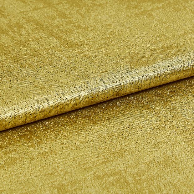 Yellow coloured fabric with darker yellow highlights that repeat across the material creating a textured look