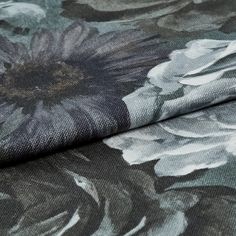 Monroe Smoulder fabric folded over showing the floral pattern