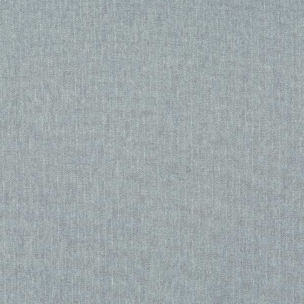 Kendra Navy swatch is a navy blue herringbone fabric with black zigzag threading