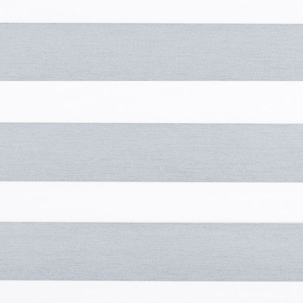 Nightfall white swatch which is made with horizontal stripes of light grey and white
