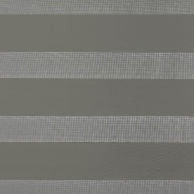Dusk Dimout Taupe swatch is a grey-brown shade alternating between sheer stripes