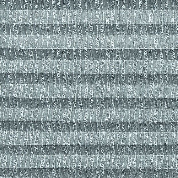 Grey swatch  for pleated blinds featuring ribbon print