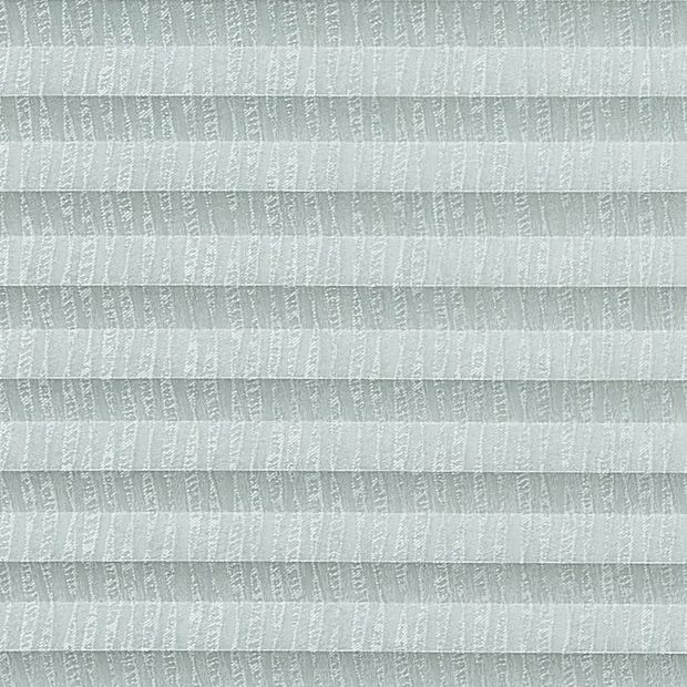 Silver swatch  for pleated blinds featuring ribbon print