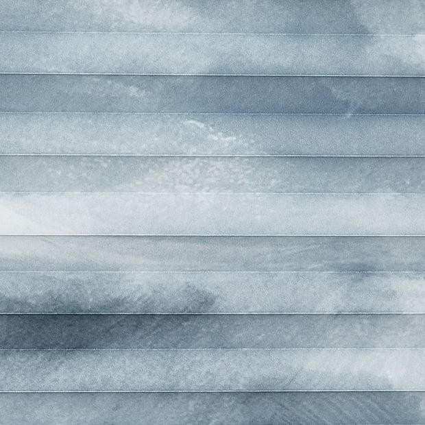 Blue swatch featuring lightening sky effect for pleated blinds