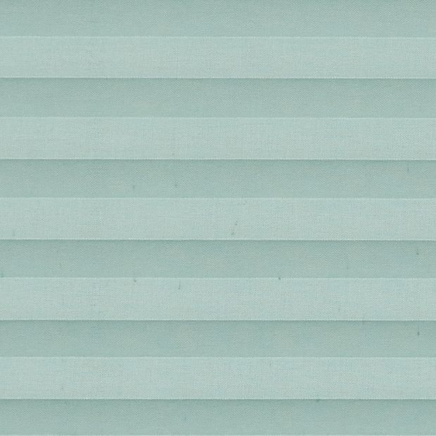 A close-up swatch version of the Zen Green fabric, which is available in a pleated effect