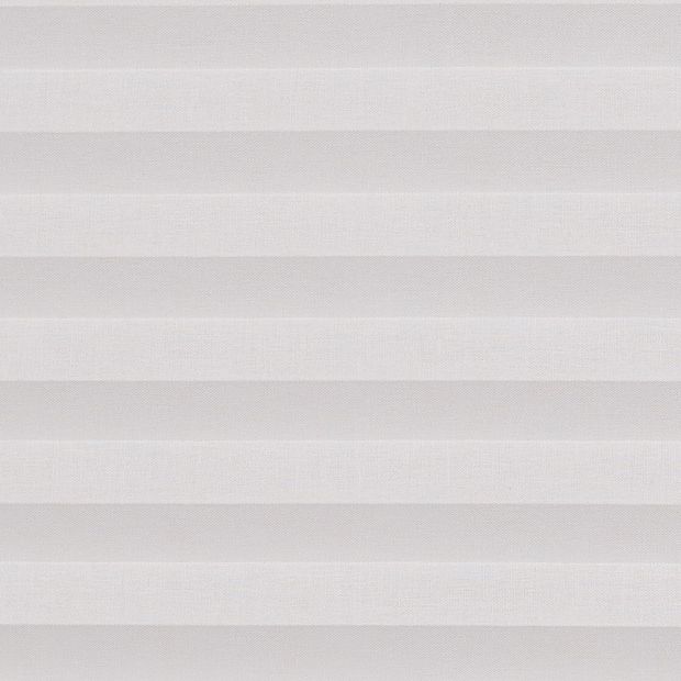 A swatch showing the Zen White fabric, in its pleated form