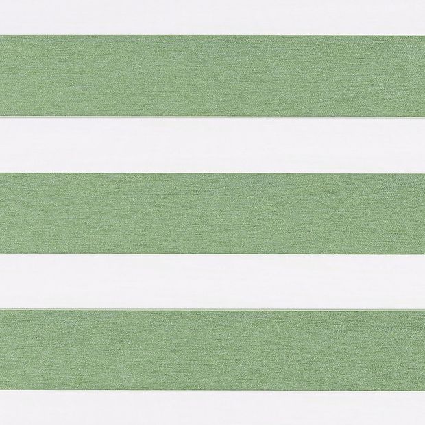 Green coloured day and night blind swatch fabric in the open position