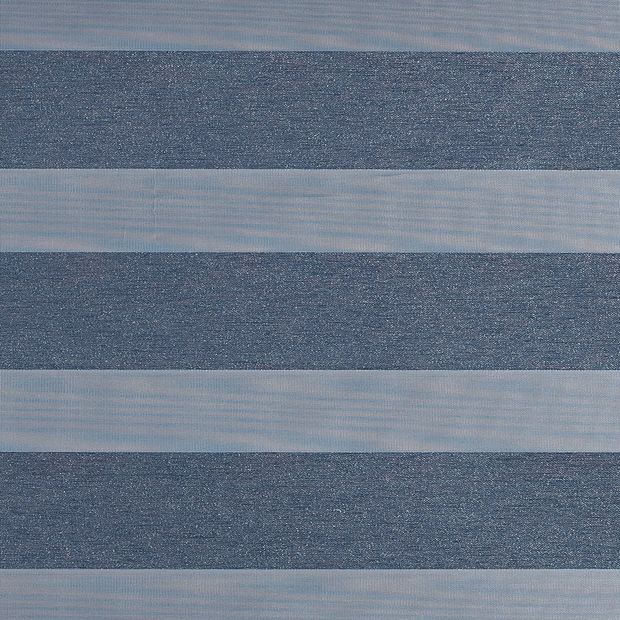 Navy coloured day and night blind swatch fabric in the closed position