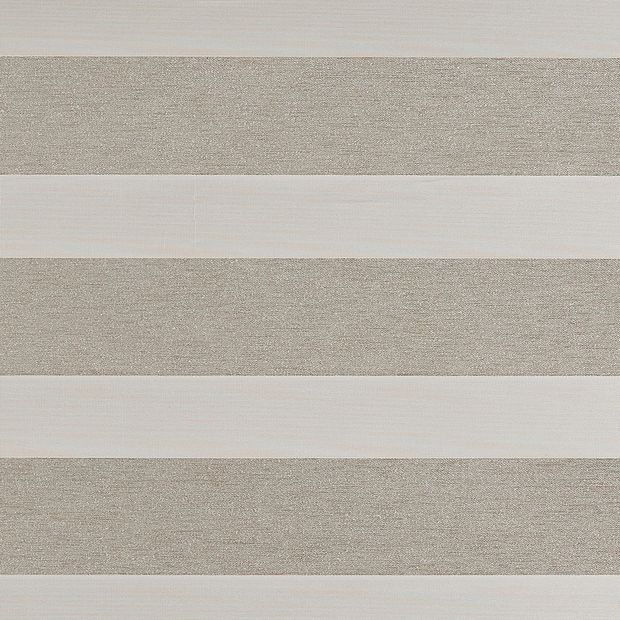 Taupe coloured day and night blind swatch fabric in the closed position
