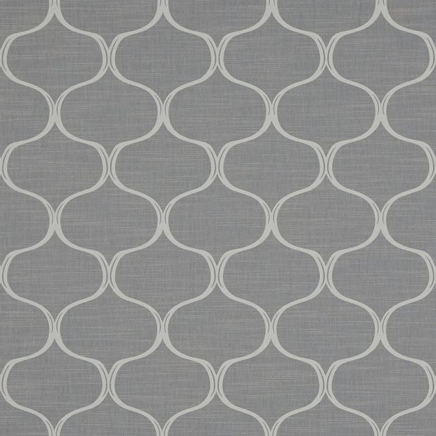 Tapestry blackout flint swatch is a dark grey base featuring mid-tone grey curves