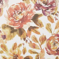 repeating flower pattern in pink and brown on a white background