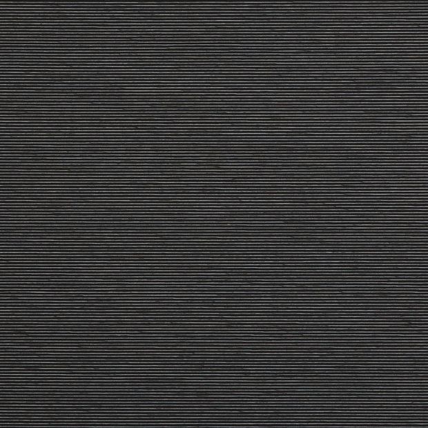 Hickory Blackout Raven swatch is a black shade with charcoal and white threads intertwined to create a finely striped pattern