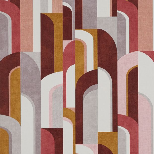 a repeating oval shaped pattern in a variety of colours including white, purple and pink