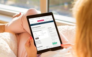 someone booking an appointment on the Hillarys website using a tablet device