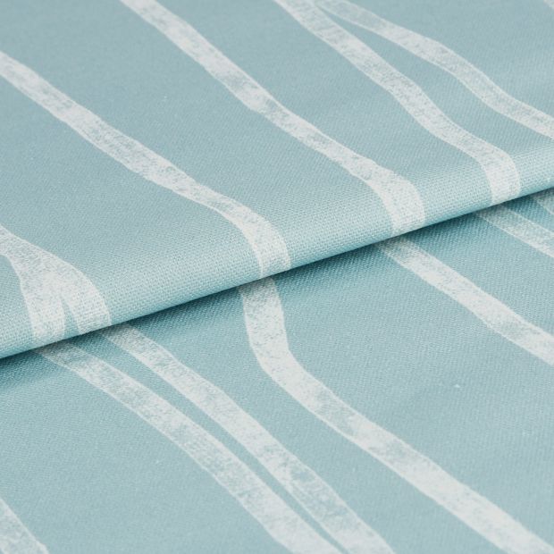 Folded Flow Glacier Fabric with a vertical wavy line pattern from the Calm Collection