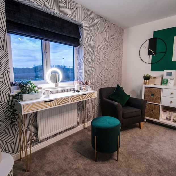 cley mole roman blinds in bedroom