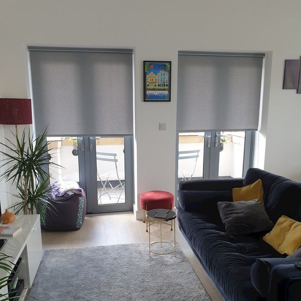 marco cinder roller blinds in living room