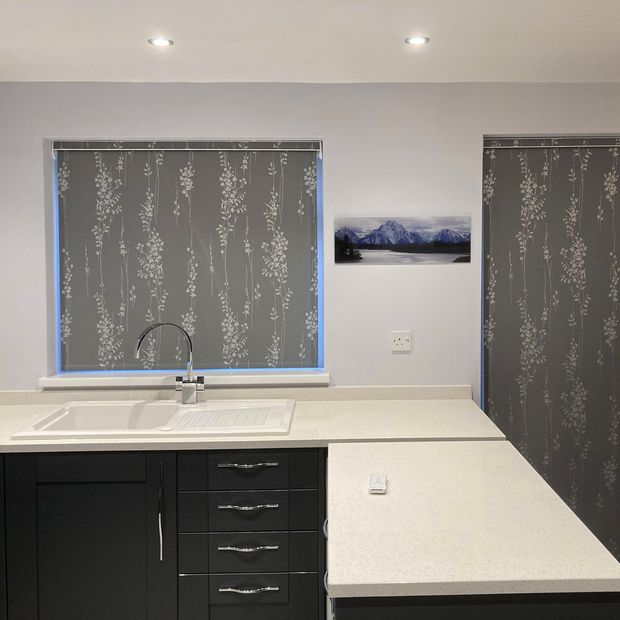 Somma Elephant roller blind on kitchen window