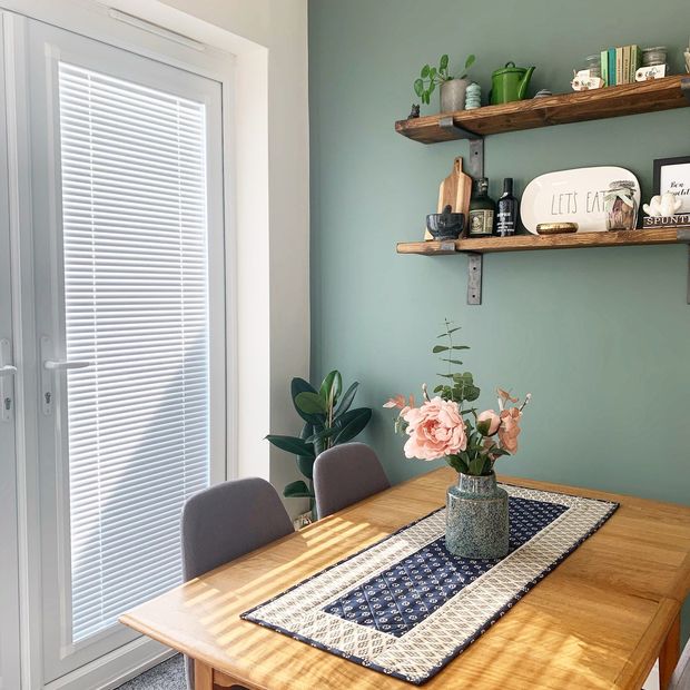 Portfolio white perfect fit venetian blinds on patio door