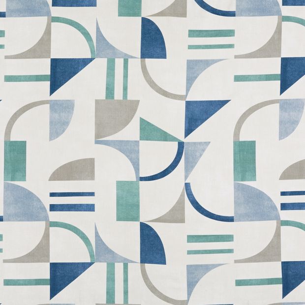 Flat swatch fabric of Block Ocean Blue