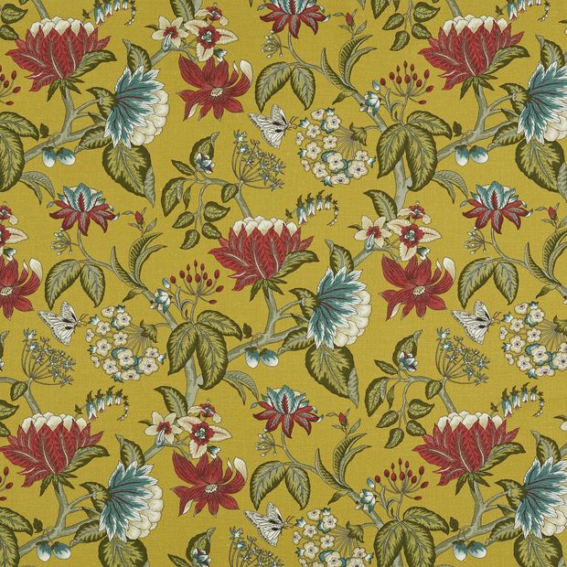 Flat swatch fabric of Manisha Golden Yellow
