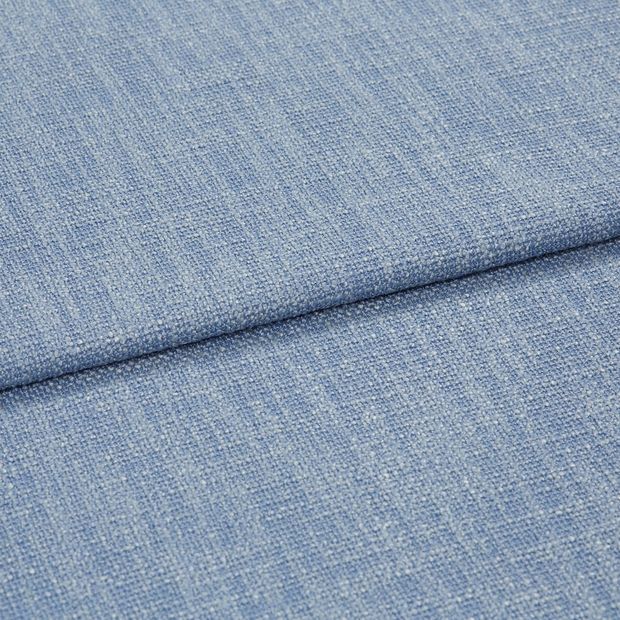 A folded piece of fabric with Boheme Cornflower Blue printed on it