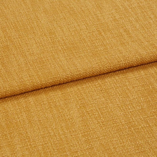 A folded piece of fabric with Boheme Sunflower Yellow printed on it