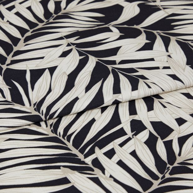 A folded piece of fabric with Laurel Eclipse Black printed on it