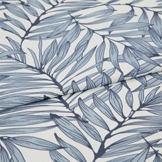 A folded piece of fabric with Laurel Wedgewood Blue printed on it