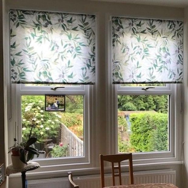 Rio juniper roller blind in dining room