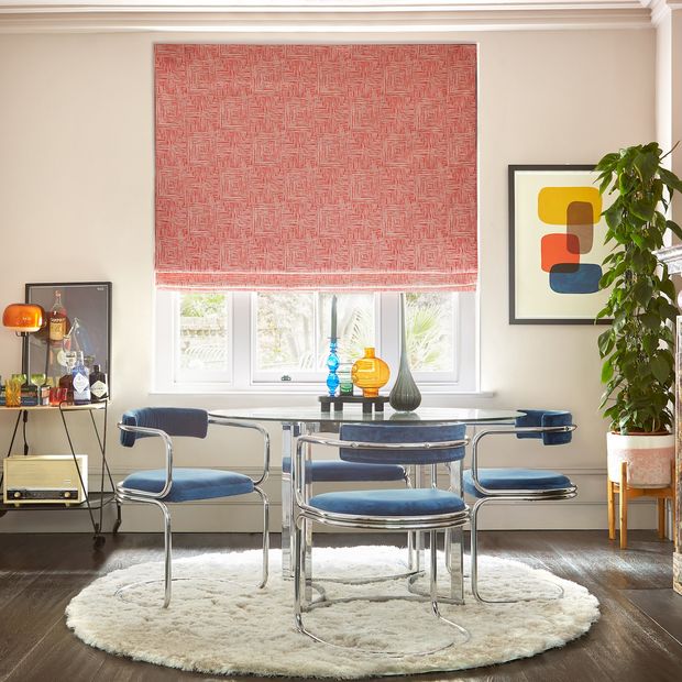 Gilmore fiesta roman blind in contemporary dining room window
