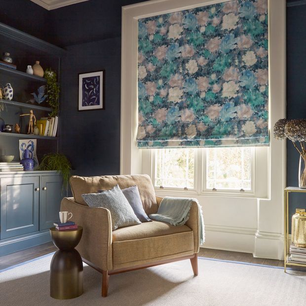 Aurora pacific roman blinds in contemporary living room