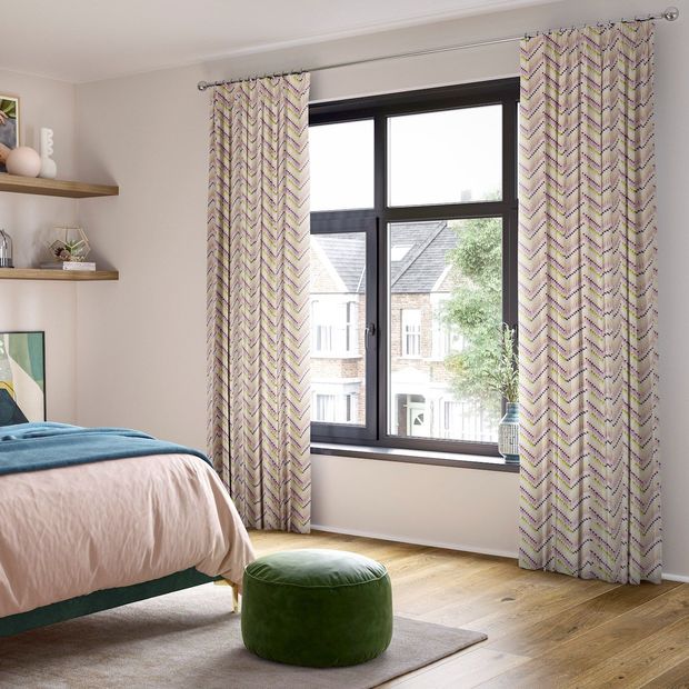 holi orchid floor length curtains in bedroom
