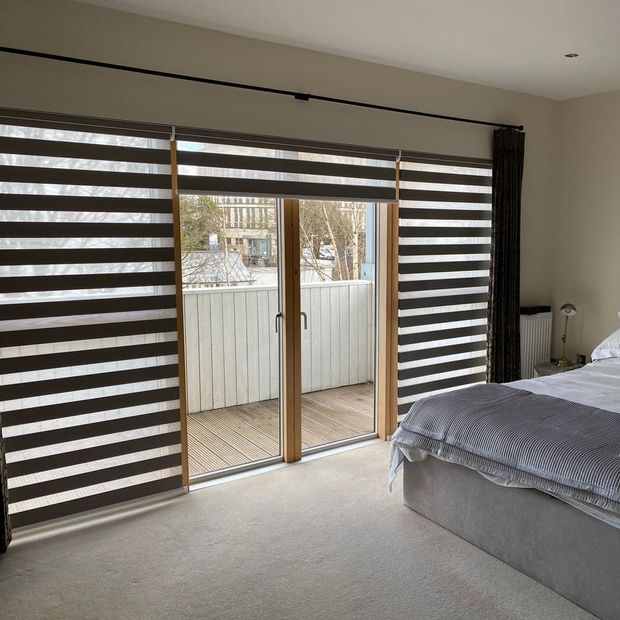 daybreak black day and night blinds on large bedroom window