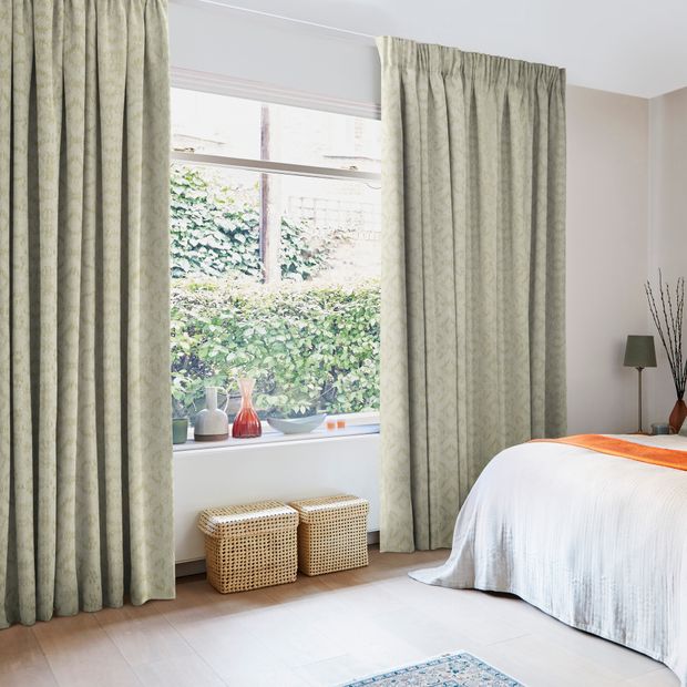 Mindoro opal floor length curtains in cosy bedroom