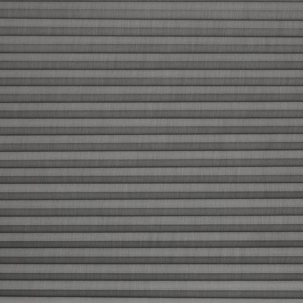Silk Charcoal Duette swatch is a dark smoky grey colour, pleated