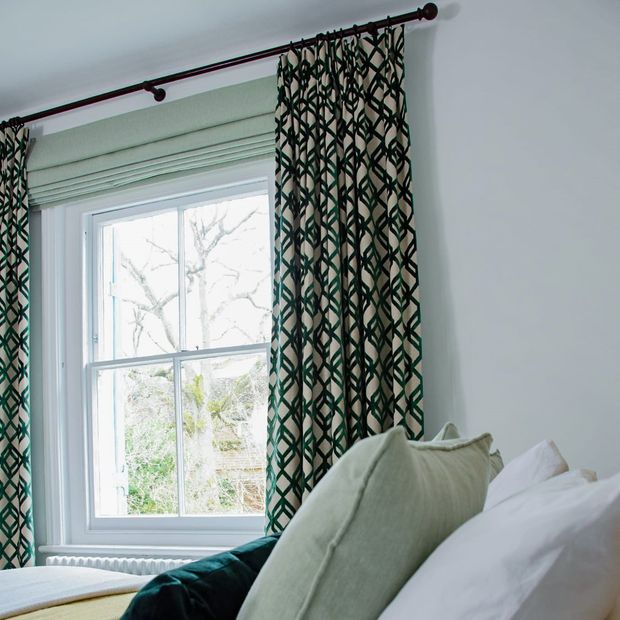 Hil 23 Interior Squad Electric Roman Blind Kendra Sage Loxly Emerald Curtain 1