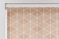 patterned roller blind with white semi cassette header