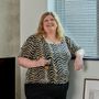 challenge hillarys winner laura taylor in front of new metal venetian blinds