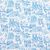 Toile de Paris Bleu Roman Blind