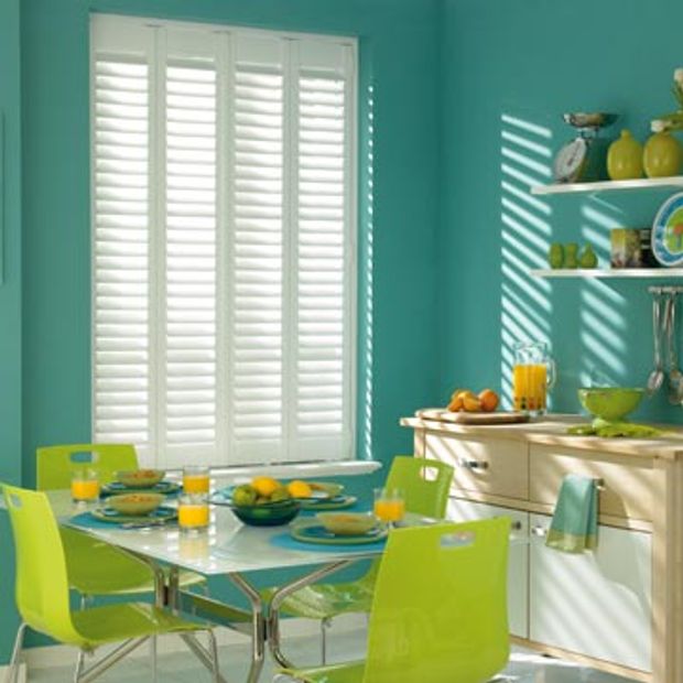 Full Height White Henley Shutters