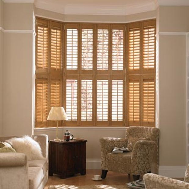 Full Height Brown Richmond Shutters