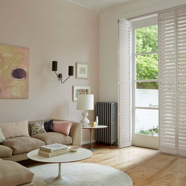 Full Height White Richmond Shutters