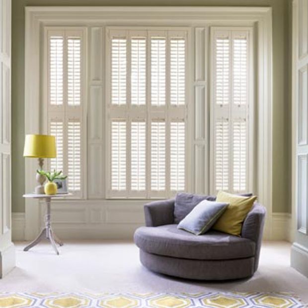 Tier-on-Tier  Windsor Shutters in Bisque