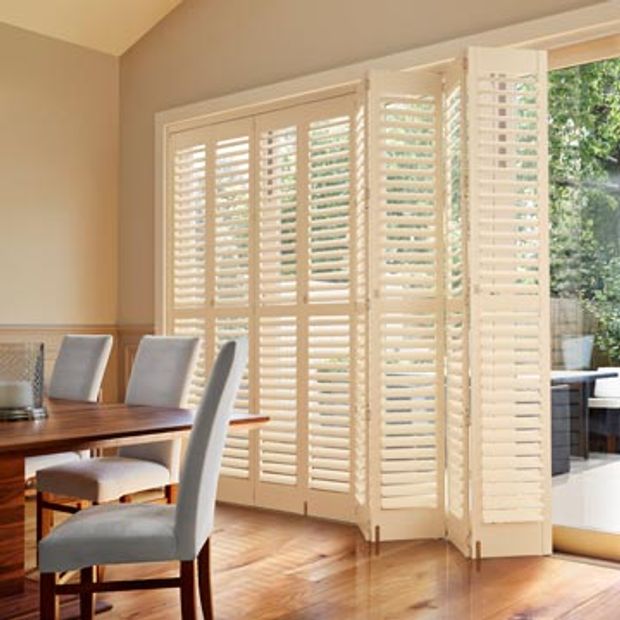 Tracked Full Height Silk White Shutter