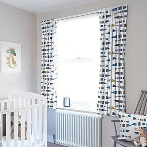 Childrens nursery with Made to Measure Little Fish Marine Kids Curtains