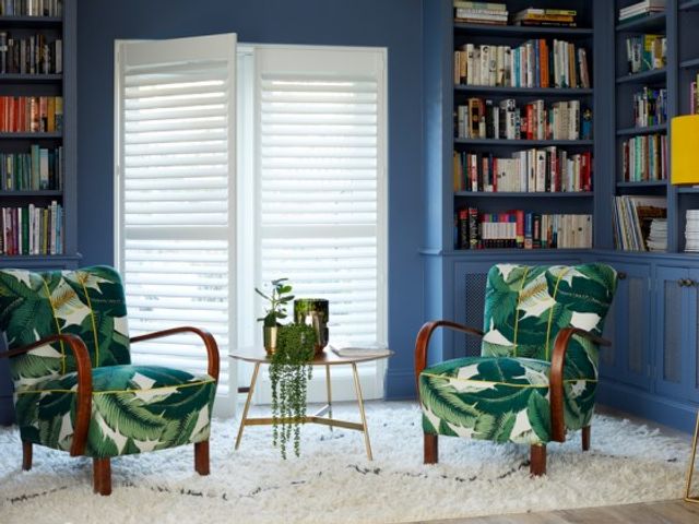 Silk white full height shutters in Erica Davies' home